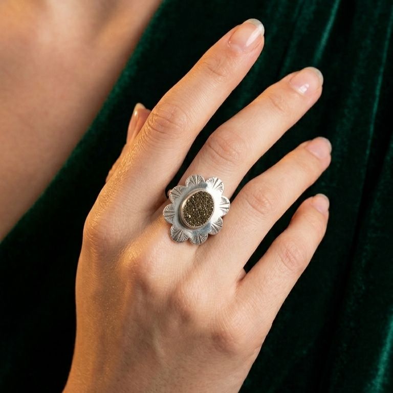Buy 925 Sterling Silver Jewellery Drawry Ring with Sparkle Shiny Stone