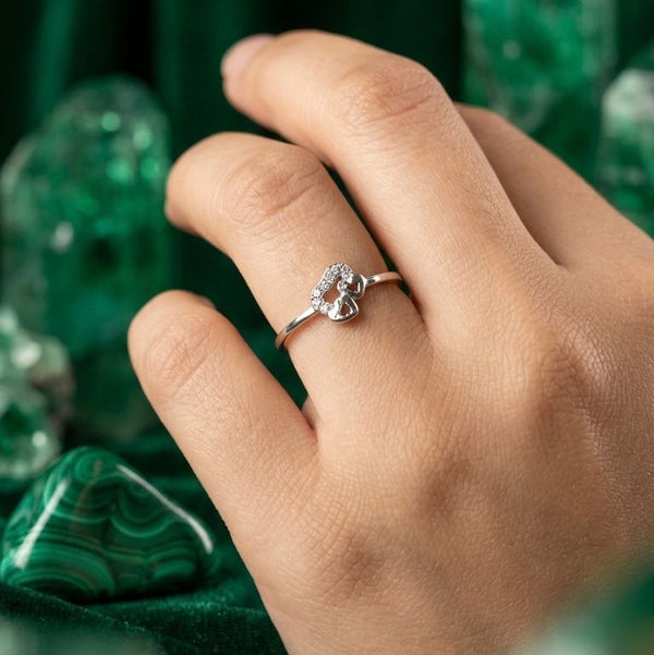 Silver Double Heart Ring