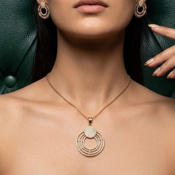 925 Sterling Silver Circle Pendant with Earring