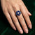 Buy 925 Sterling Silver Jewellery Flower Blue Sapphire CZ Ring