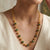 925 Sterling Silver Green and Gold Beads Necklace