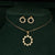 925 Silver Flower Round CZ Stones Pendant with Earring