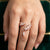 925 Sterling Silver Rose Gold Hanging Stone Ring
