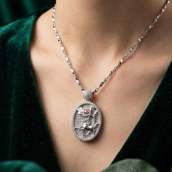 925 Sterling Silver 3D Charm Pendant Chain