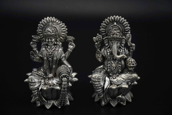 Buy 925 Sterling Silver Ganesh Laxmi Ji Combo Set Big Size