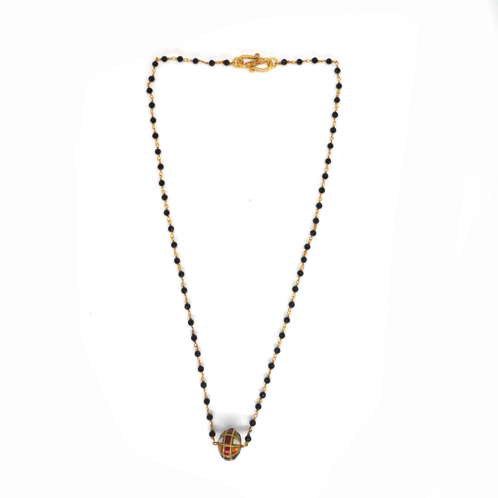 Buy Kundan Ball Mangalsutra 925 Sterling Silver jewellery