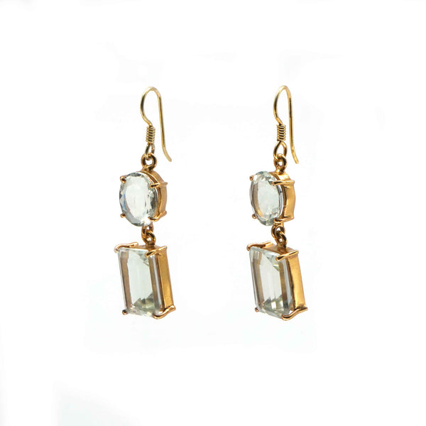 Buy Aqua Citrine Dangle Earring 925 Sterling Silver jewellery  for women