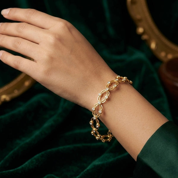 925 Sterling Silver Gold Plated Foldable Ring Bangle
