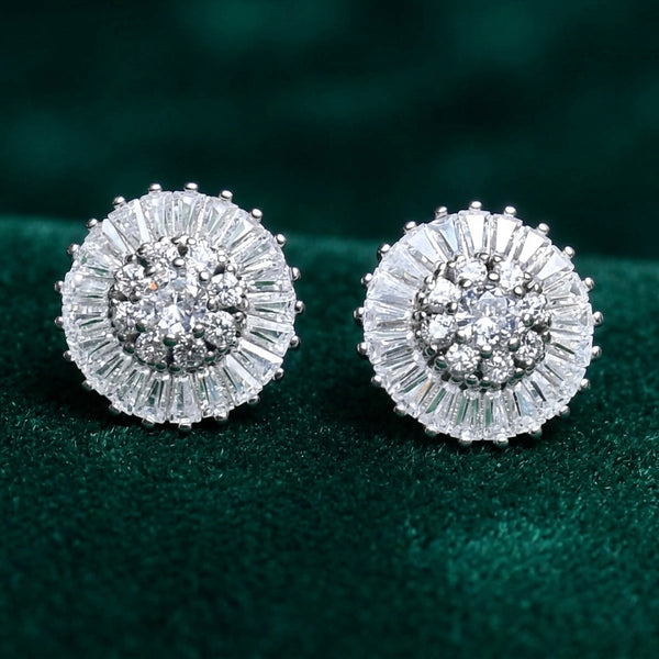 925 Sterling Silver Bugset Flower Shape Tops