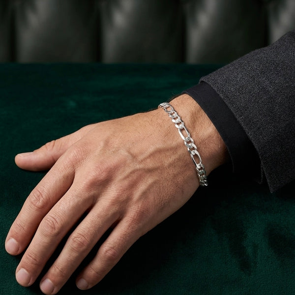 925 Sterling Silver Figaro Bracelet