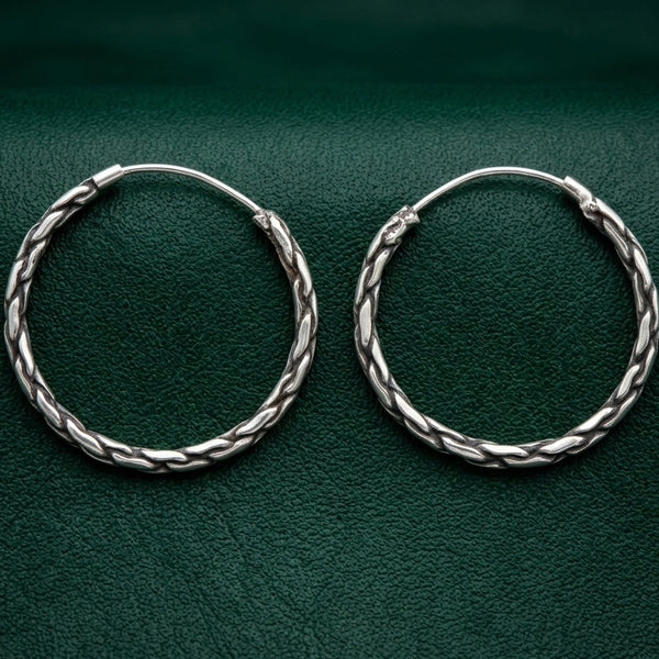 RITI- 925 Sterling Silver Oxidised Hoop Earring