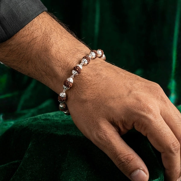 925 Sterling Silver Rudraksha Bracelet