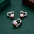 Pink Pearl Heart Shaped Pendant With 925 Sterling Silver Earring