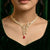 Ruby Necklace With Flower 925 Sterling Silver Earrings