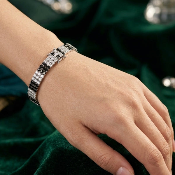 Buy 925 Sterling Silver Jewellery Black Stone Bracelet