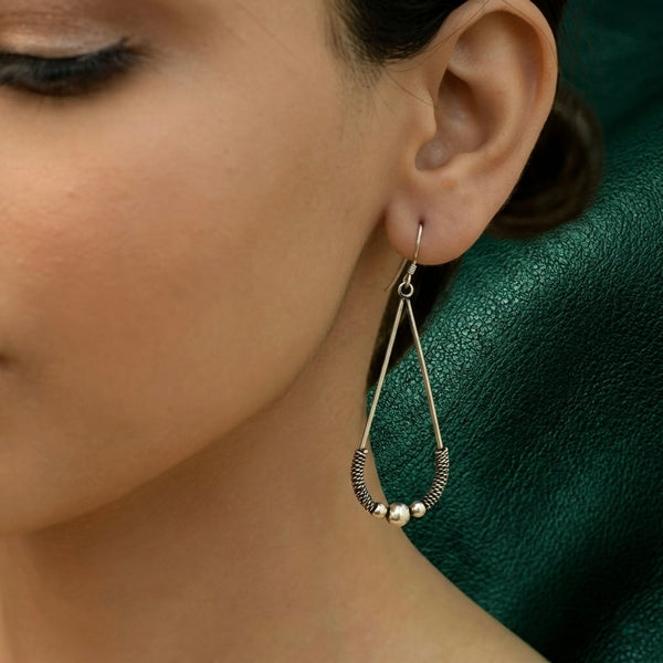 RITI- 925 Sterling Silver Oxidised Hanging Earring
