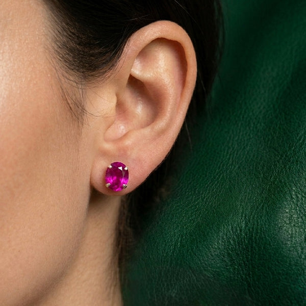 925 Sterling Silver Ruby Stud