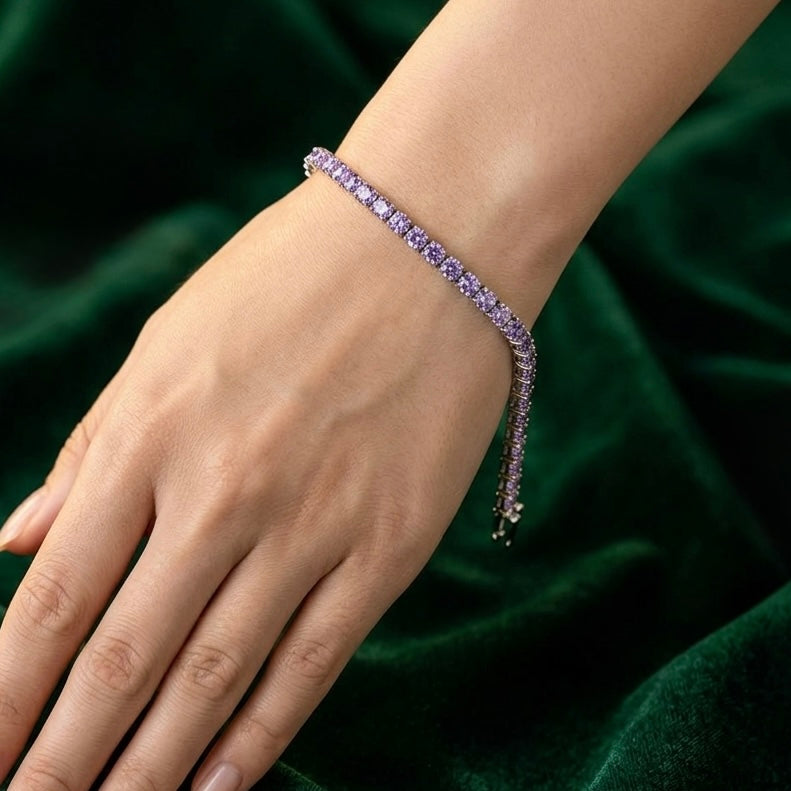 Buy 925 Sterling Silver jewellery Lavender Stone Bracelet