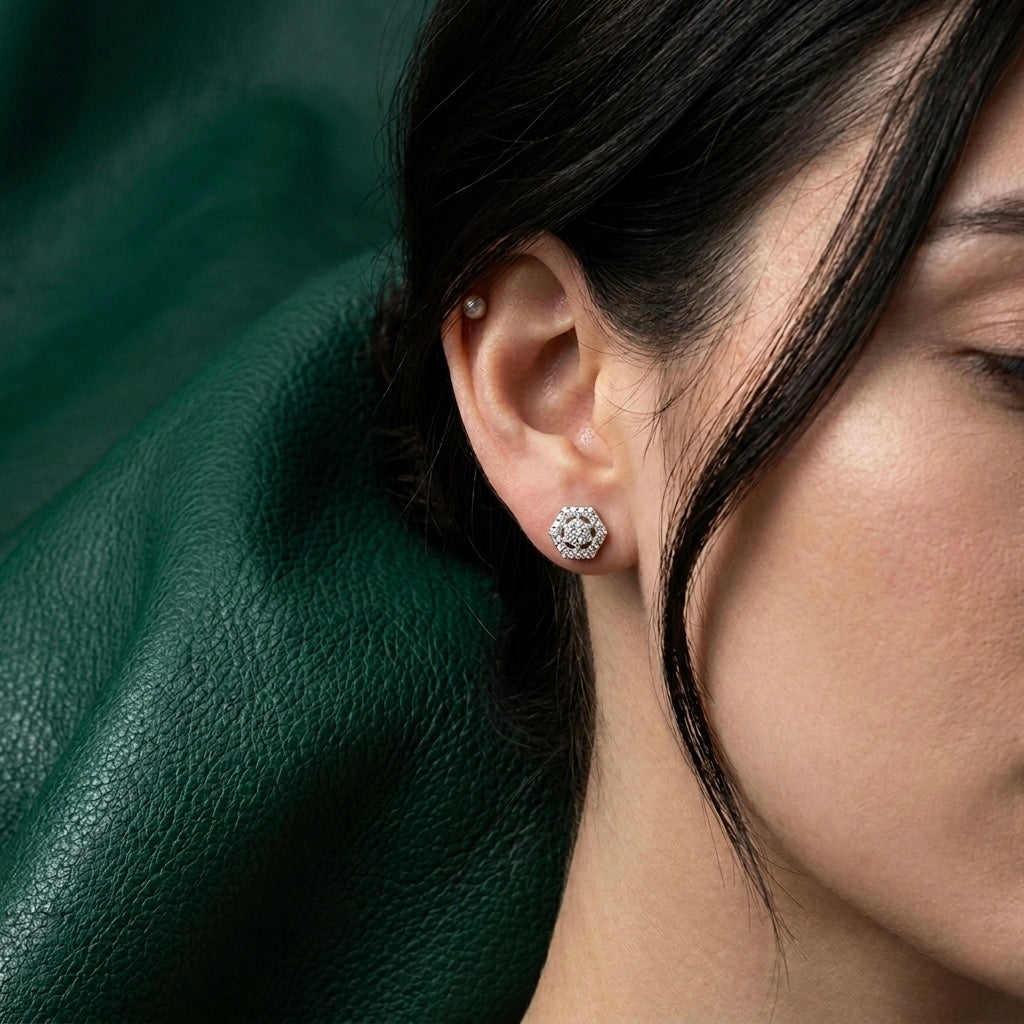 Flower Studded Studs 925 Sterling Silver