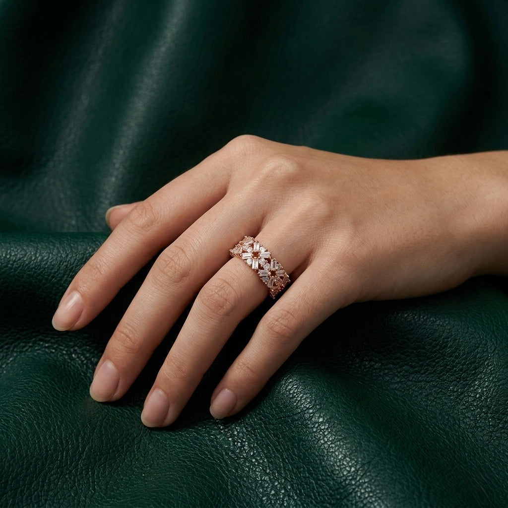 925 Sterling Silver Rose Gold Ring