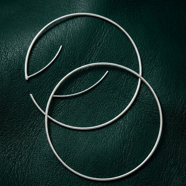 925 Sterling Silver Large Hoop Earring