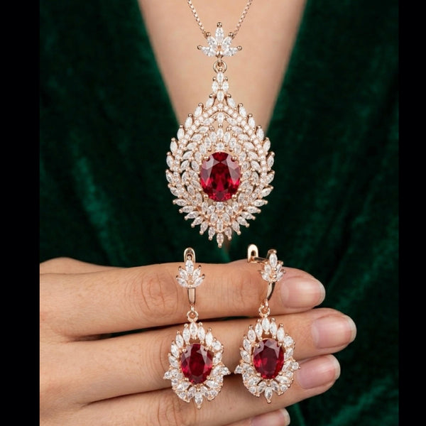 925 Sterling Silver Charming Pendant with Earring