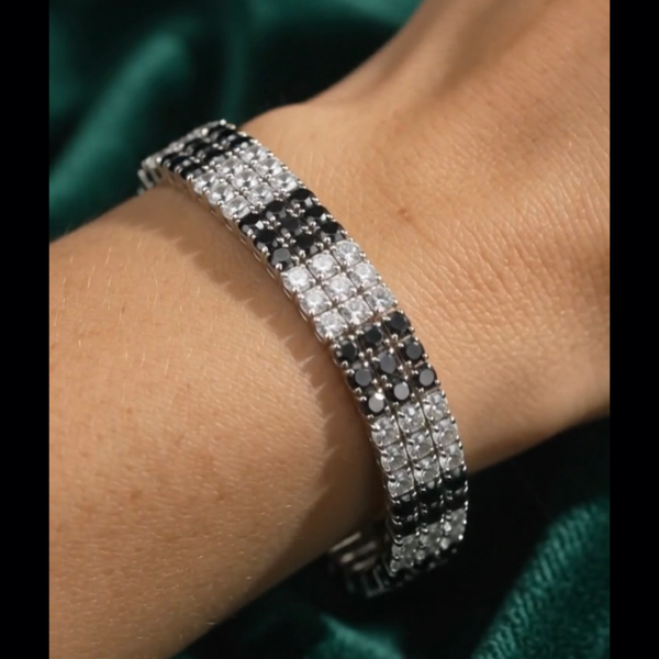 Buy 925 Sterling Silver Jewellery Black Stone Bracelet