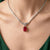 Ruby Solitaire Pendant With 925 Sterling Silver Chain