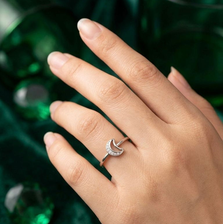 Silver Moon Ring
