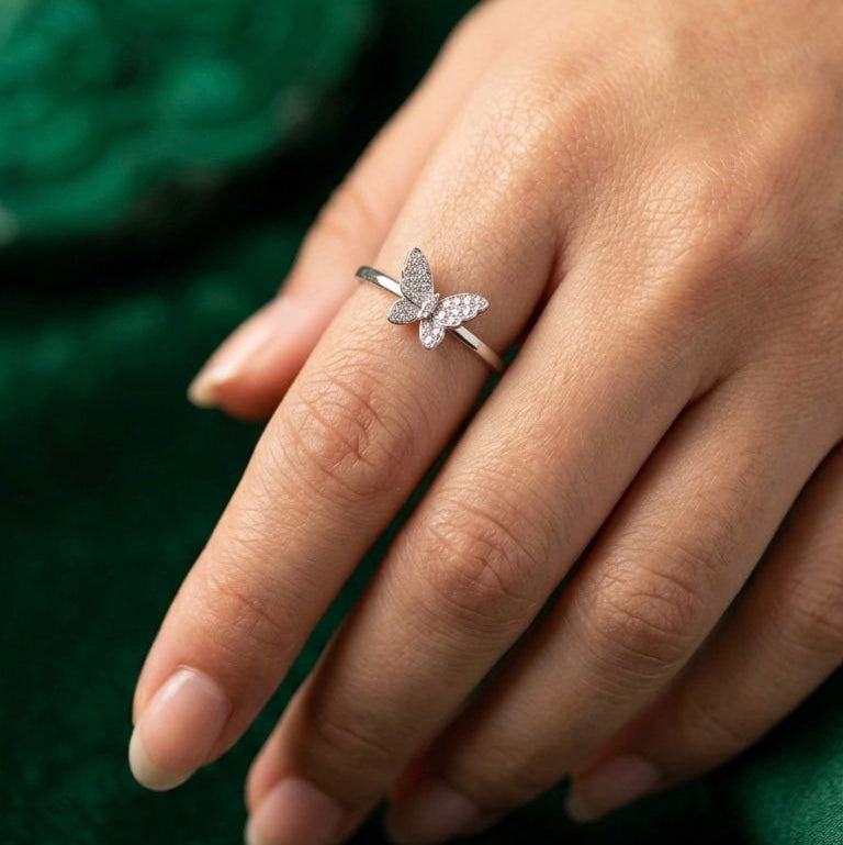 Silver Butterfly Ring