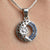 925 Sterling silver round blue stone pendent chain