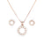 925 Silver Flower Round CZ Stones Pendant with Earring