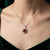 925 Sterling Silver Halo Flower Synthetic Ruby Chain Pendant