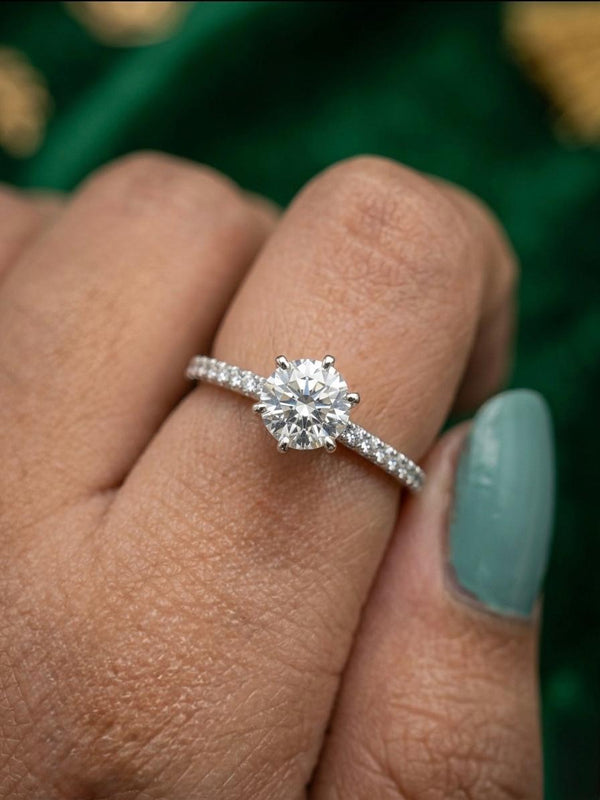 Buy Single  pointer CZ Stone 925 Sterling Silver Ring
