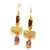 Buy 925 Sterling Silver Tri Colour Cut Stone Dangle Earring