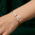925 Sterling Silver Diamond Shape stone studded bracelet
