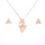 Sterling Silver Triangle Shape Pendant with Earring
