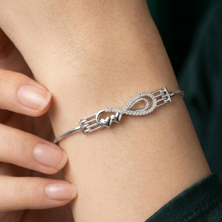 925 Sterling Silver timeless charm infinity bracelet