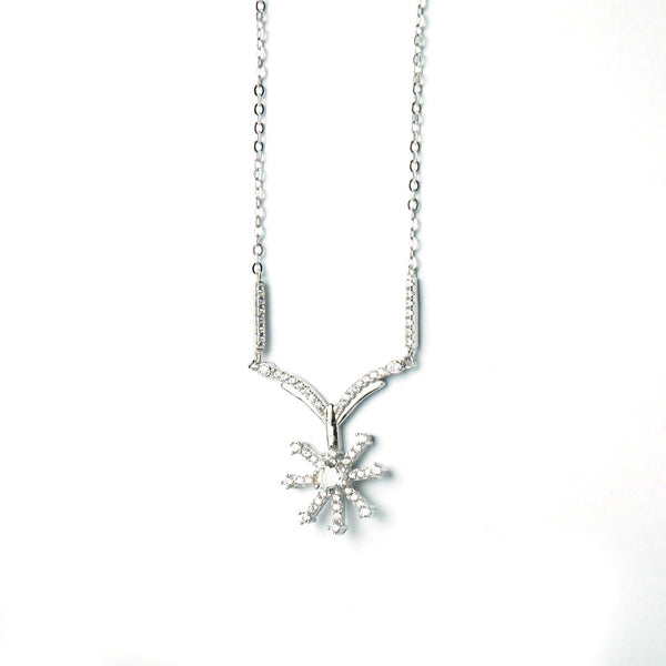 Buy Flower Drop Pendant And Chain 925 Sterling Silver jewellery