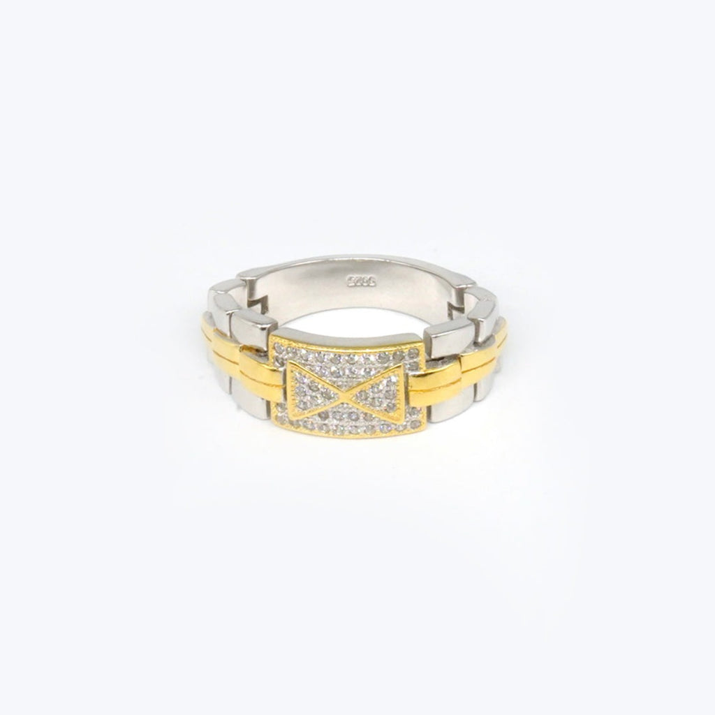 Buy Gold Plated Men's Watch Ring 925 Sterling Silver jewellery