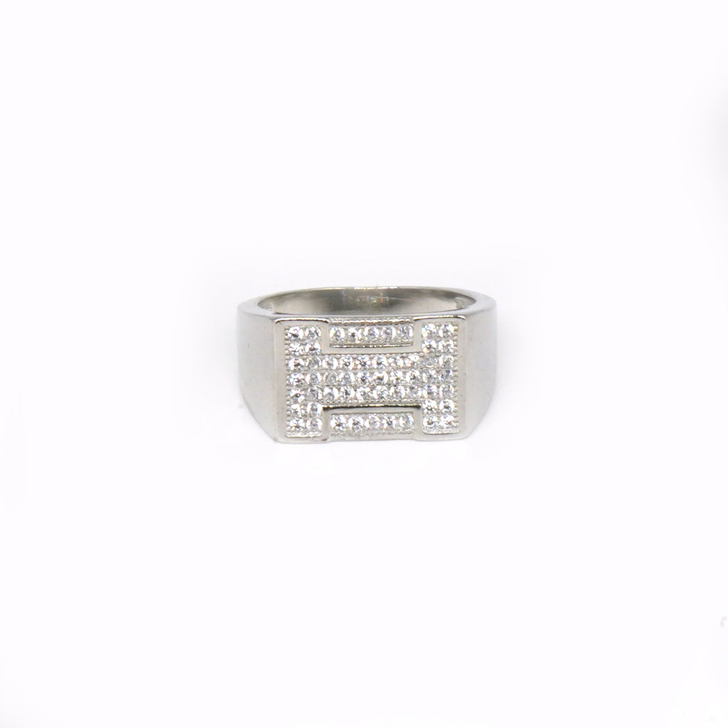 Buy Micro Pave Cubic Zirconia White Stone 925 Sterling Silver jewellery ring