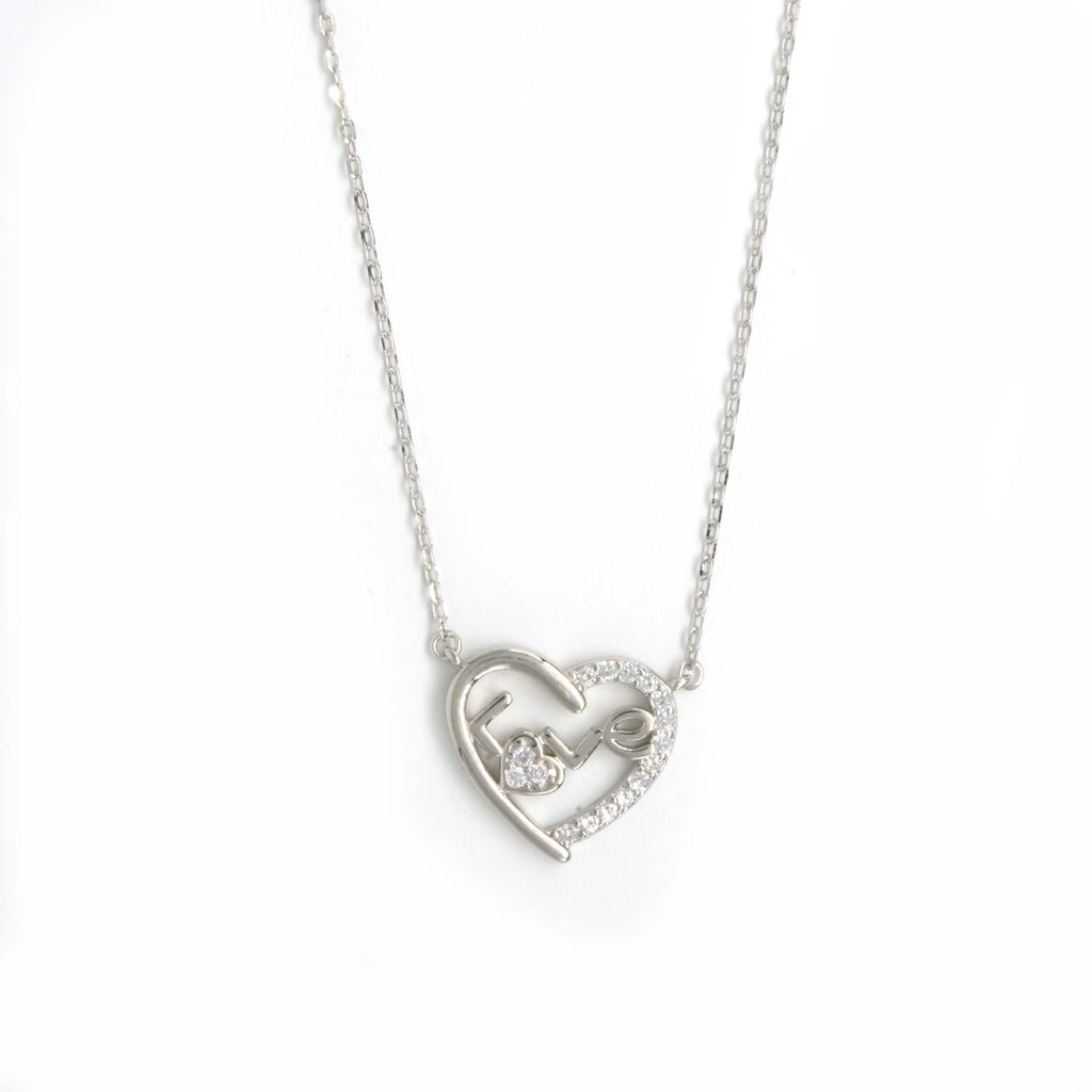 Buy 925 Sterling Silver Jewellery Love Pendant Chain