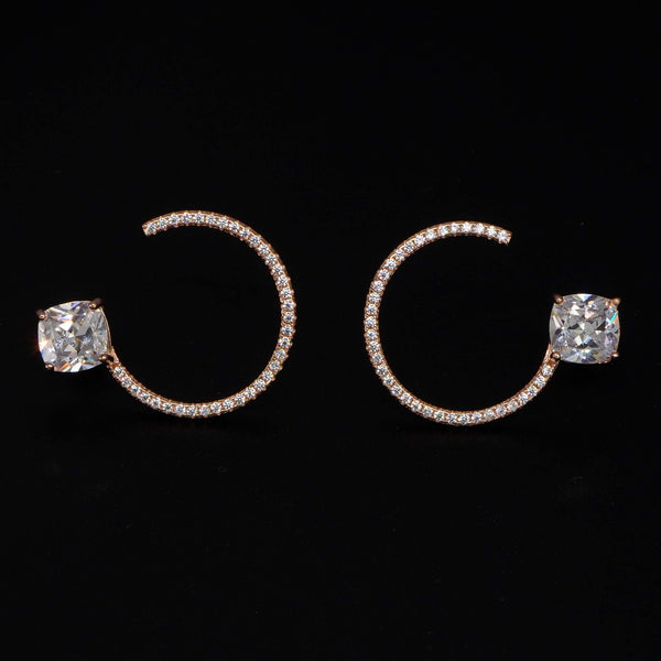 Buy Antique Cubic  Zirconia Hoop Stud 925 Sterling Silver Jewellery for women