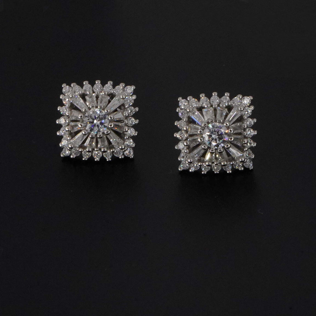 Buy online Crystal Solitaire Stud 925 Sterling Silver jewellery