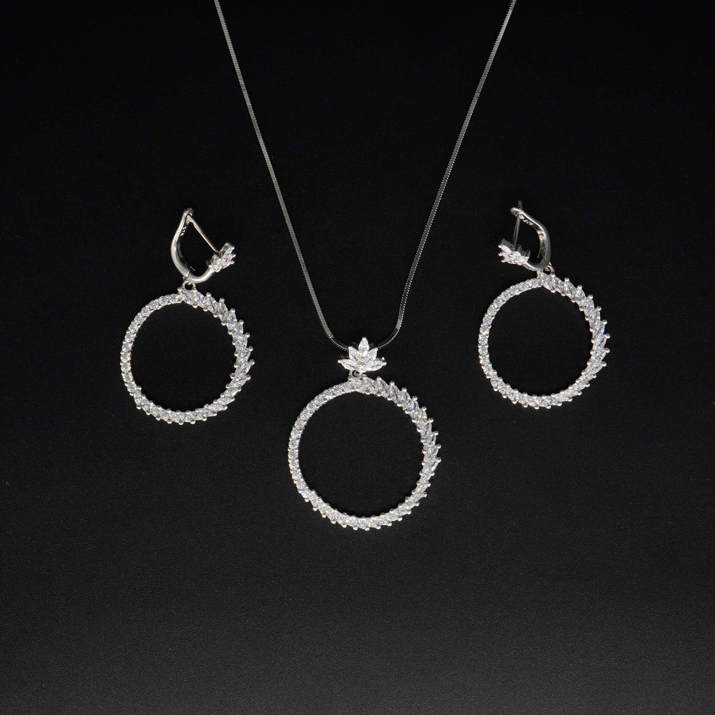 925 Sterling Silver Hoop Pendant with Earring