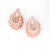 925 Sterling Silver Rose Gold Floral Pendant With Earring