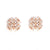 Buy 925 Sterling Silver Square Shaped Rose Gold Stud