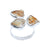 Silver Amber Colour Cut stone Ring - Auriann