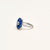 Sterling Silver Flower Blue Sapphire CZ Ring - Auriann