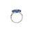 Sterling Silver Flower Blue Sapphire CZ Ring - Auriann